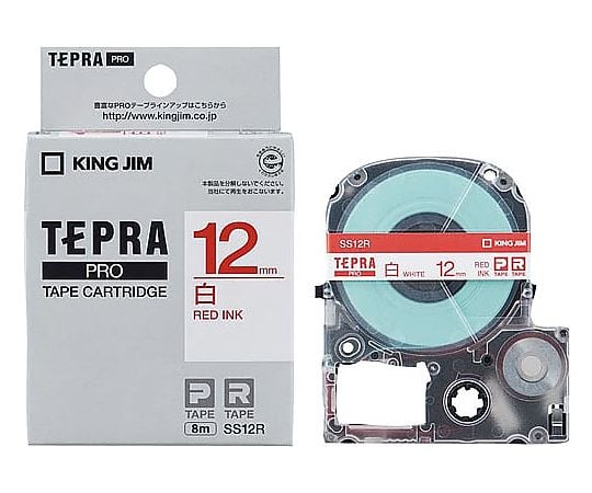 테프라 PRO 테이프 화이트 라벨 12mm 적문자 SS12R 1개