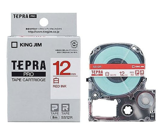 테프라 PRO 테이프 화이트 라벨 12mm 적문자 SS12R 1개