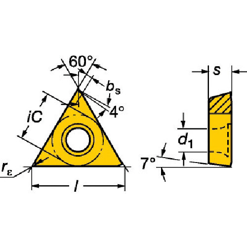 샌드빅 코로턴 107 선삭용 포지칩(120) 1125 TCEX 05 01 01L-F 10개