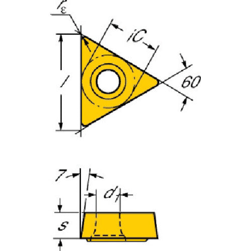 サンドビック　コロターン１０７　旋削用ポジチップ（１２０）　３００５　TCMT 09 02 04-KM　10 個