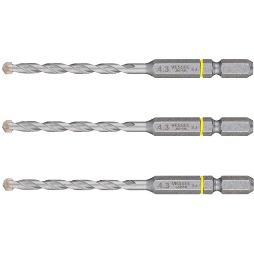 VESSEL CPD3S-4.3 도자기 타일용 드릴 3개 세트 CPD3S-4.3 1개