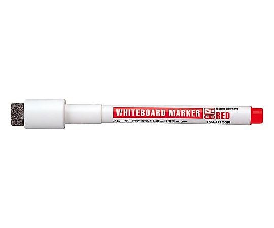 Whiteboard marker with eraser, extra-fine tip, red PM-B100R, 1 piece