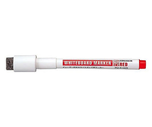 Whiteboard marker with eraser, extra-fine tip, red PM-B100R, 1 piece