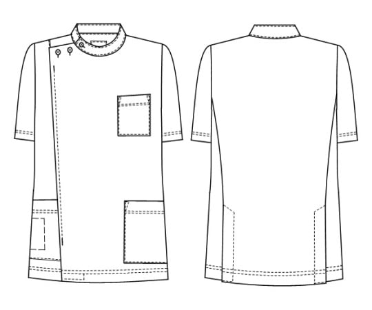 Men's short sleeve horizontal hanging shirt, white, L, HO1967, 1 piece