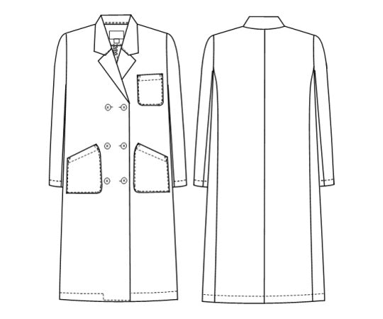 女子ダブル診察衣 ブルー L　KEX5120 1枚
