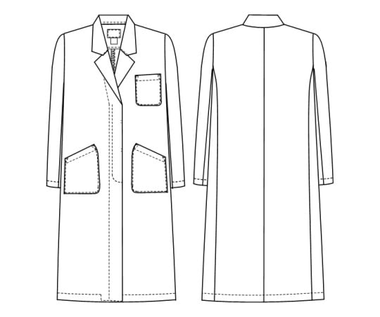 Women's single examination gown, white, L, KEX5130, 1 piece