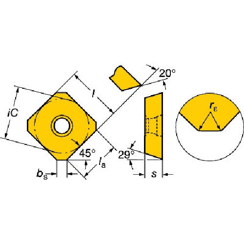 Sandvik CoroMill 245 milling insert (620) CB50 R245-12 T3 E 5 pieces