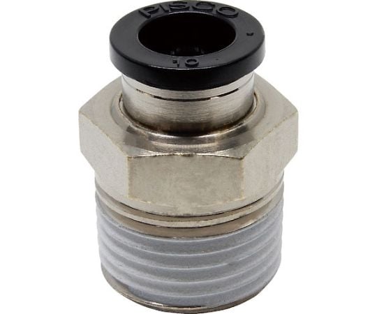 Tube fitting, straight, suitable outer diameter 10mm, connection diameter R1/2, PC10-04, 1 piece