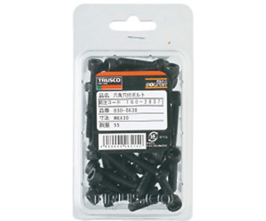 Hexagon socket bolt, black finish, full thread, M4 x 10, 68 pieces, B30-0410, 1 pack (68 pieces)
