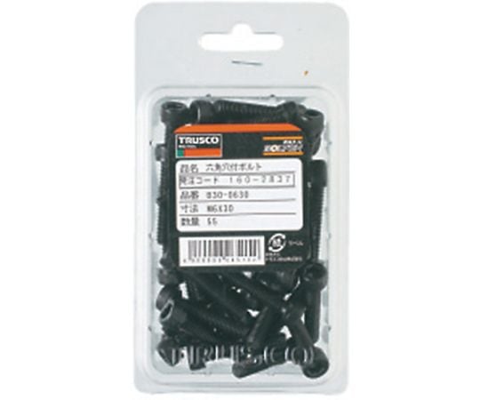 Hexagon socket bolt, black dyed, half thread, size M8 x 40, 27 pieces, B30-0840, 1 pack (27 pieces)