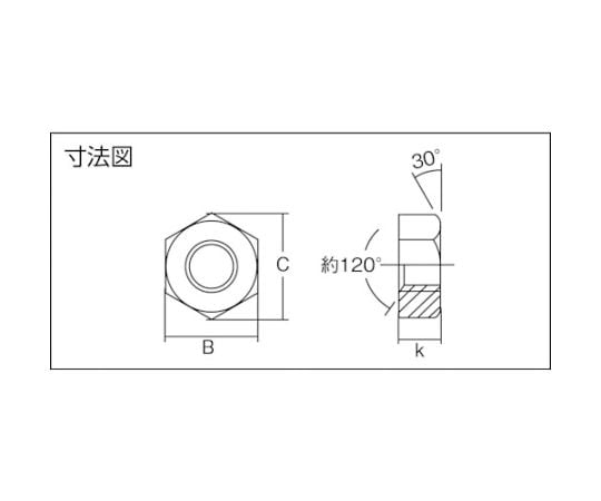 六角ナット1種 三価白 M4×0.7 129個入　B724-0004 1パック(129個入)