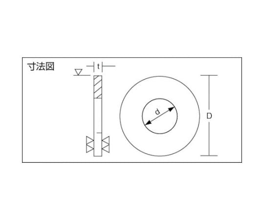 平ワッシャー JIS 三価白 M10 39個入　B726-0010 1パック(39個入)