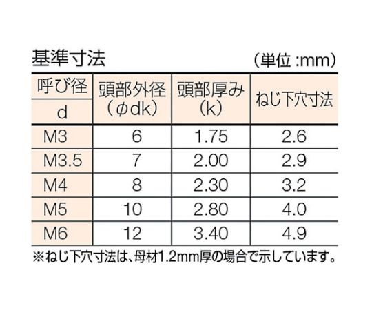 皿頭タッピングねじ 1種A ステンレス M3×6 165本入　B10-0306 1パック(165本入)