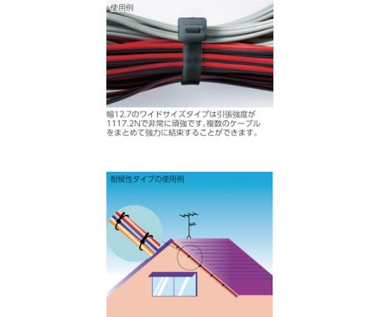 ケーブルタイ 幅3.6mmX150mm 最大結束Φ36 耐候性 1袋（100本入）　TRCV-150W 1袋(100本入)