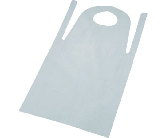 ポリエチレン使い捨てエプロン サイズフリー ホワイト （50枚入）　TAPE-W 1箱(50枚入)