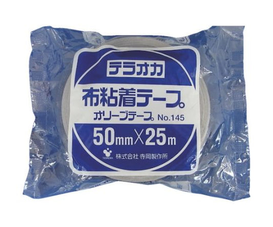 カラーオリーブテープ NO.145 黒 50mm×25M　145 BK-50X25 1巻