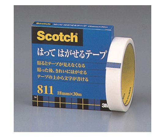 貼ってはがせるテープ　18mmX30m　巻芯径76mm　811-3-18 1巻