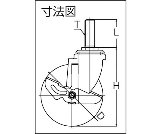 エアーキャスターねじ込みタイプ（自在車S付）100mm ナイロンホイール　ALT-100URDS 1個