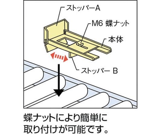 コンベヤ用オプション ポータブルストッパー万能型 115×203×109　CS-A01N 1個
