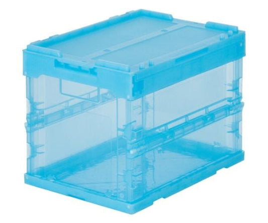 オリコン α折りたたみコンテナ スケルコン 20L（蓋付） 透明ブルー 青　TR-SC20 B 1個