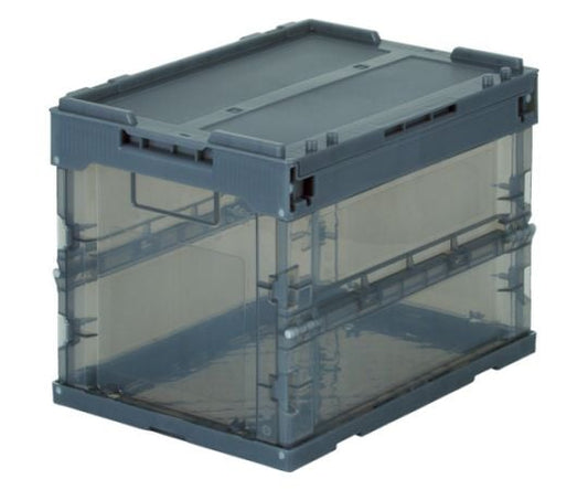 オリコン α折りたたみコンテナ スケルコン 20L（蓋付） 透明ブラック 黒　TR-SC20 BK 1個