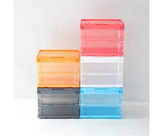 Oricon Alpha Folding Container Skelcon 20L (with lid) Transparent Red TR-SC20 R 1 piece