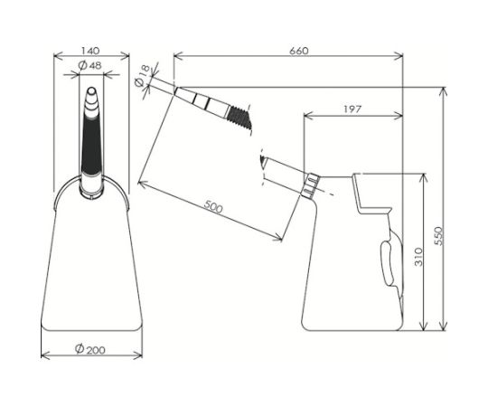 ポリジョッキロングノズル5リッター ノズル長500mm　3250 1個