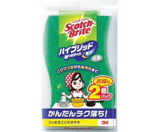 スコッチ・ブライト　ハイブリッド貼り合わせスポンジ　グリーン　HB-21KG-H 1個