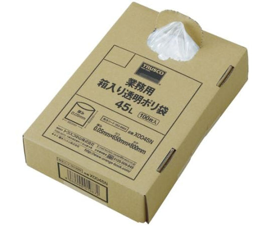Bulk purchase Commercial use plastic bags, transparent, boxed, 0.05X45L (100 pieces) X0045N 1 box (100 pieces)