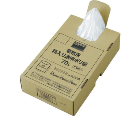 Bulk purchase Commercial use plastic bags, transparent, boxed, 0.05X70L (100 pieces) X0070N 1 box (100 pieces)