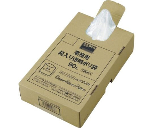 Bulk purchase Commercial use plastic bags, transparent, boxed, 0.05X90L (100 pieces) X0090N 1 box (100 pieces)