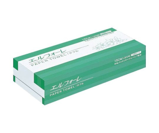 Elforet Paper Towels Double 150 Pairs (Large) 25 Packs 623041 1 Case (7500 Sheets)