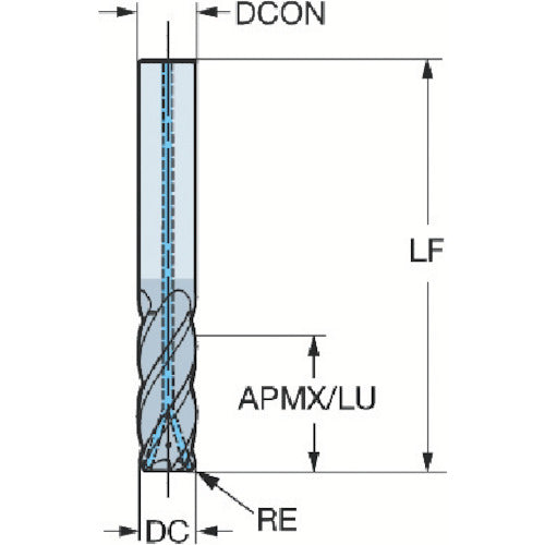 Sandvik CoroMill Plura (730) Carbide End Mill for Milling, Blade Diameter 4mm, Blade Length 9mm, Total Length 57mm, Shank Diameter 6mm, 1730, 2S342-0400-050-PA, 1 piece