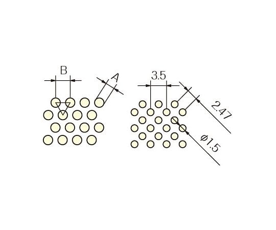 PTFEパンチングシート 穴径2.0φ×300×1000㎜　F-3005-012 1枚