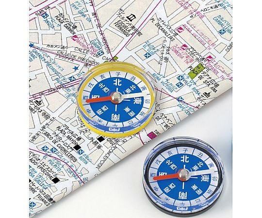 カラフル方位磁石 30φ黒　70240 1パック