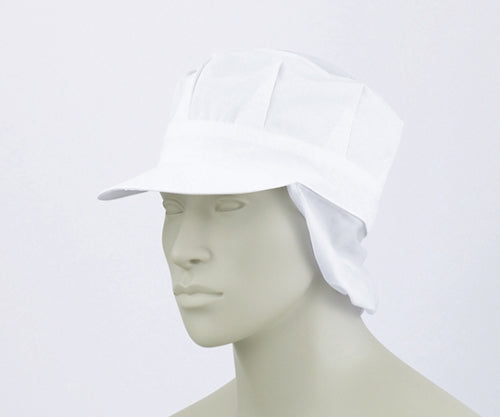 Top mesh octagonal hat with flap, white 9-1061, free size, 1 piece