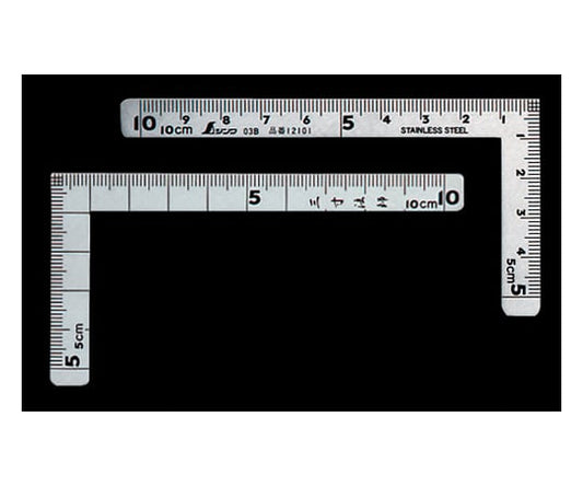 Small Carpenter Ruler Sansun-boshi Stainless Steel 10 x 5 cm Same Pattern on Front and Back 12101 1 Piece