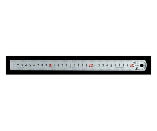 Pickup scale silver 30cm cm display 1mm pitch up and down with red numbers JIS 13134 1 piece
