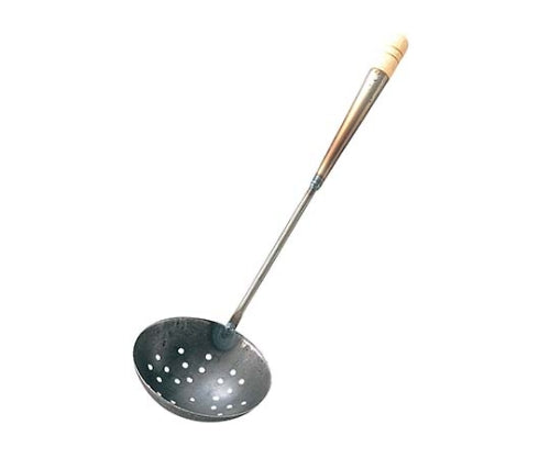 Iron perforated Chinese ladle, small (φ110) 0208900 1 piece