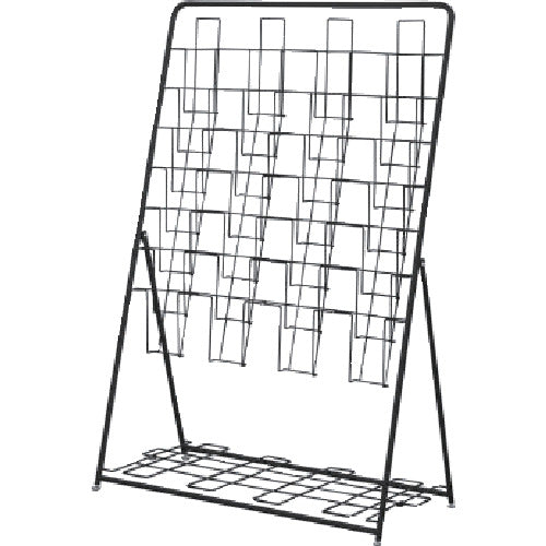 아르에후야마카와 브로셔 스탠드 7단 4열 블랙 RFPFS-QUBK 1대