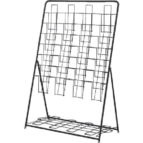 アールエフヤマカワ　パンフレットスタンド７段　４列　ブラック　　RFPFS-QUBK　1 台