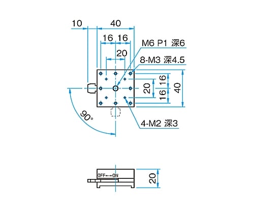 マグネットベース　M6用　49N（約5kgf）　MB-L40 1個