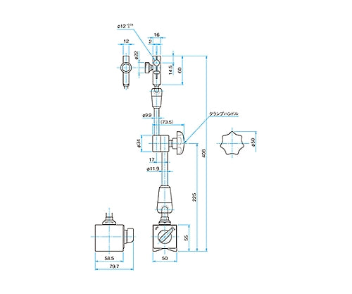 Flexible stand, holding load capacity 1.96N (approx. 0.2kgf), MB-MX, 1 piece