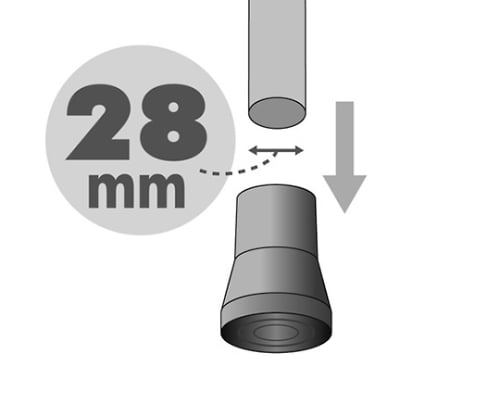 Rubber leg cap 28mm 59022 1pc