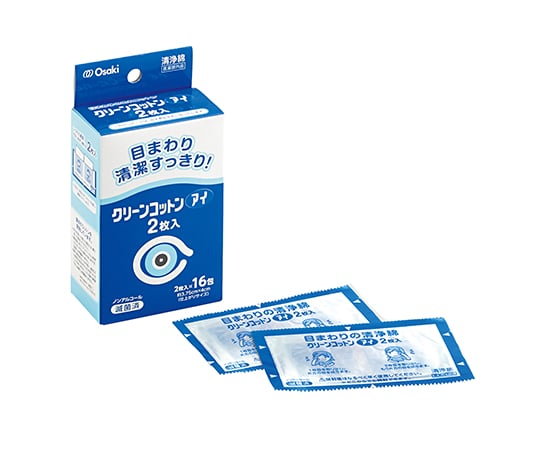 클린 코튼 아이 탈지면 3.75 cm×4 cm 2개 접기 2장입(100포) 72707 1상자(2장×100포입)