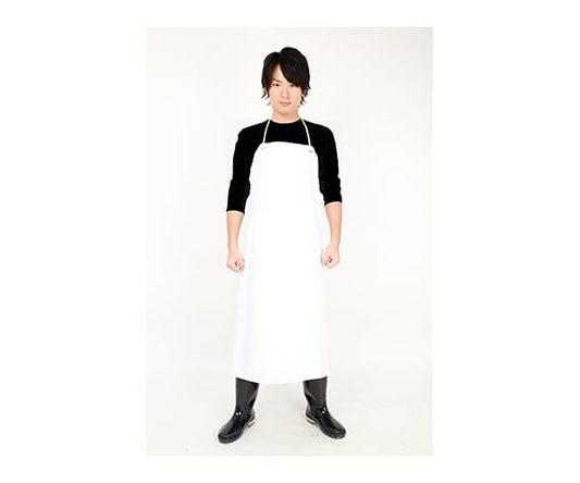 ビニール胸付前掛　ホワイト　L　08006129-2 1枚