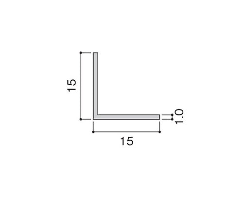 アングル(ホワイト) 15×15×1000　AG9503 1本