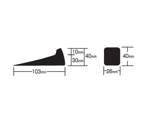 ドアストッパー 黒 26mm×40mm×103mm　KDS-410 1個