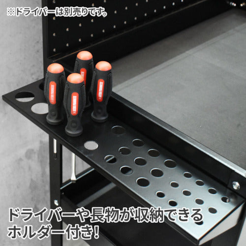 アストロプロダクツ　ＡＰ　ツールワゴン３段　引出＆パネル付　ブラック　ＴＷ０９８　2003000010985　1 台