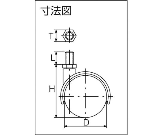 ねじ込み双輪キャスター　ナイロン車輪　自在　Φ50　M12　TDG-50-M12 1個